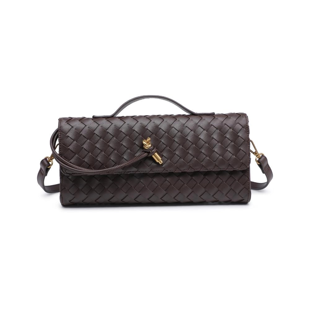 Espresso Woven Clutch Crossbody