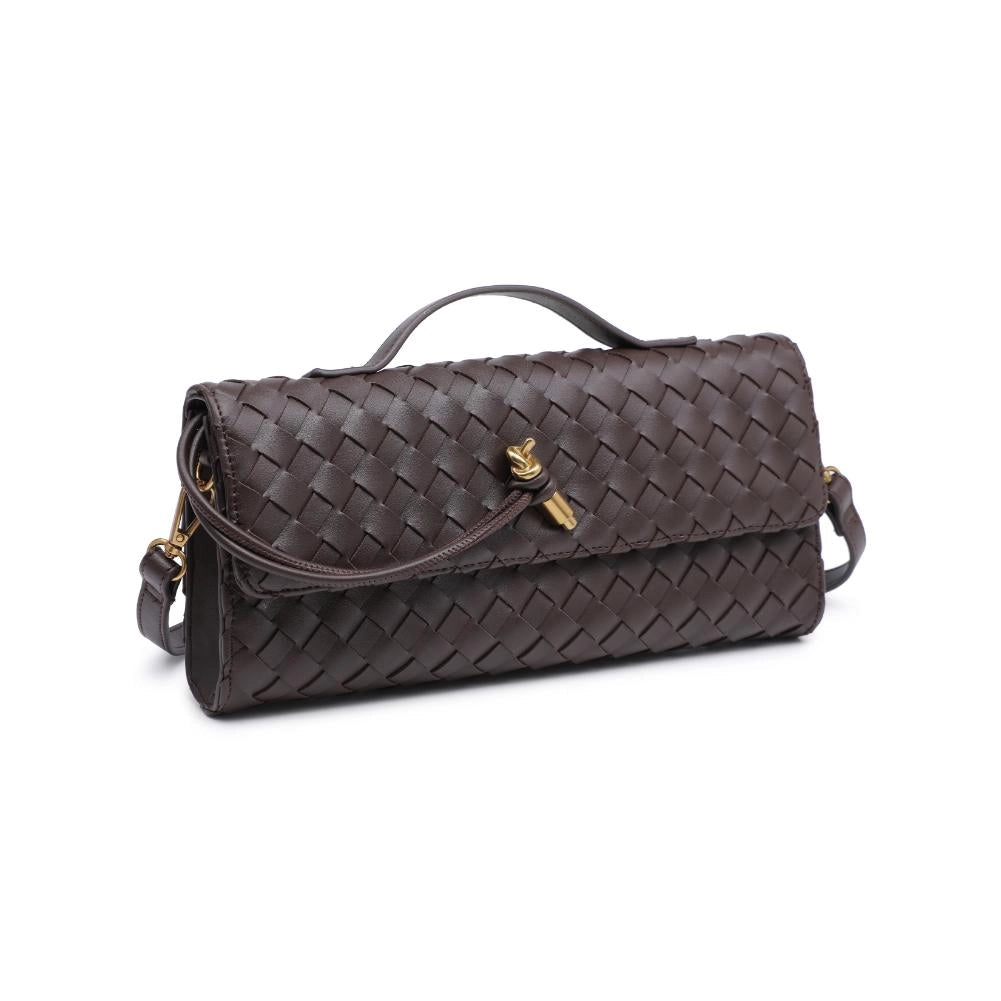 Espresso Woven Clutch Crossbody