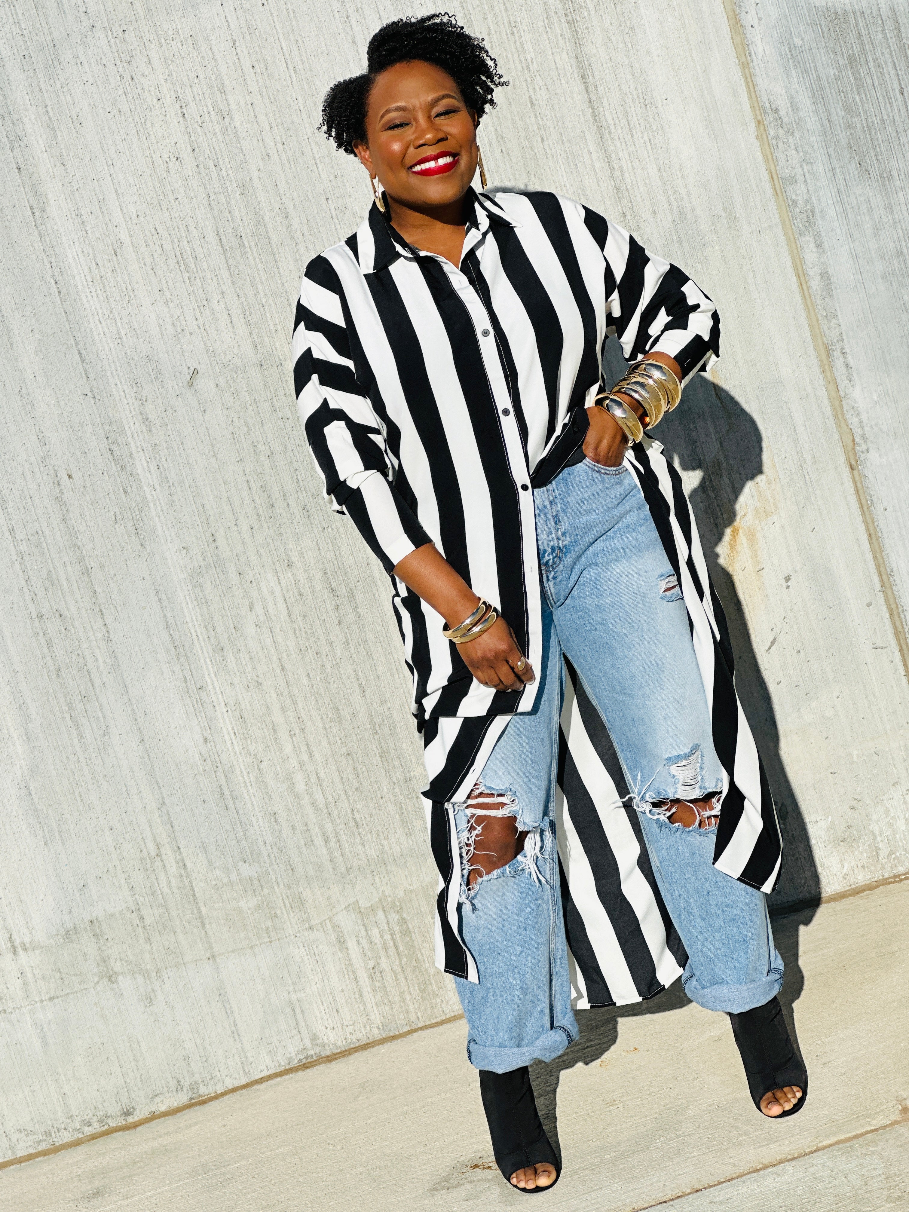 Blurred Lines Shirt Dress