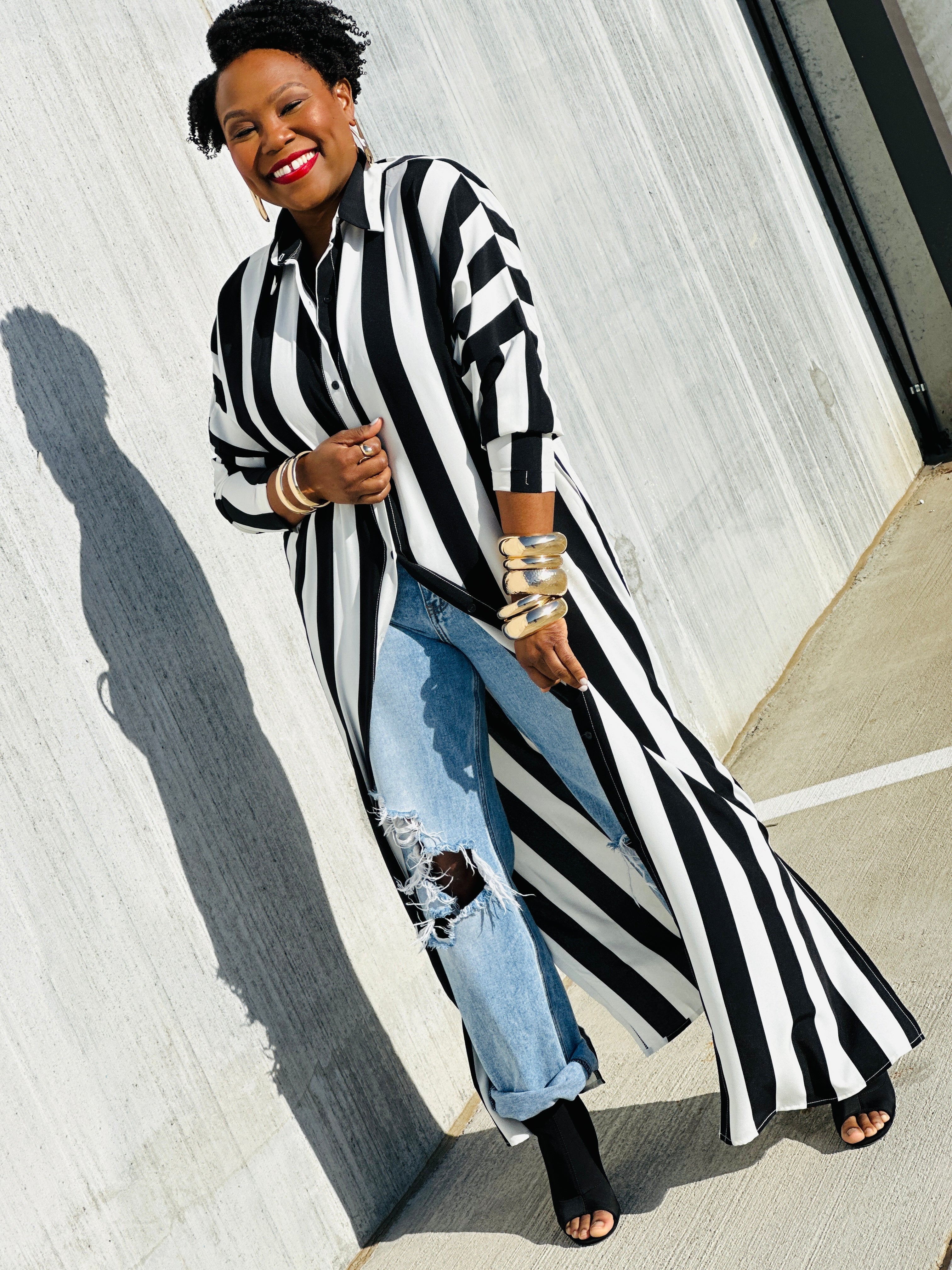 Blurred Lines Shirt Dress