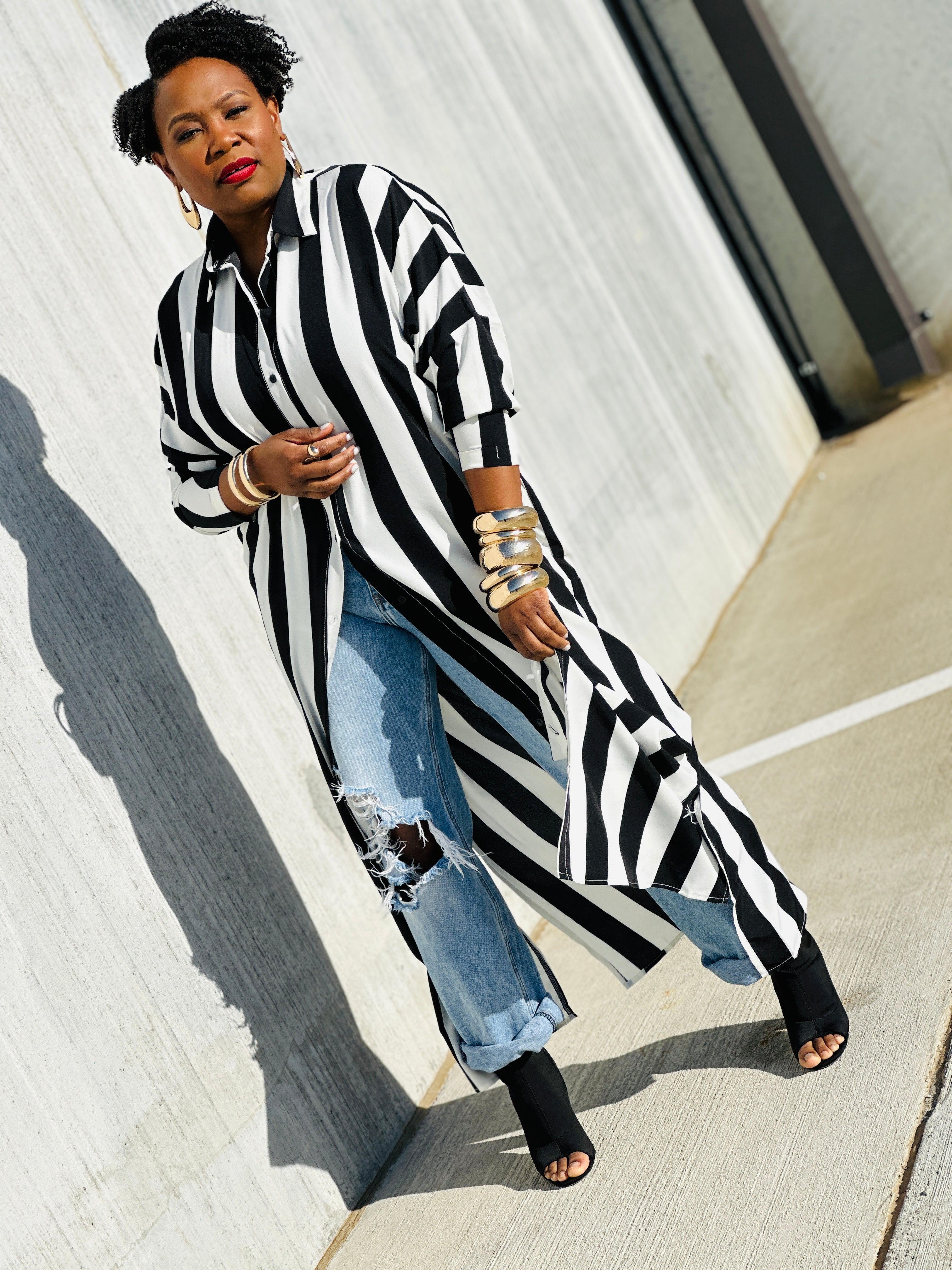 Blurred Lines Shirt Dress